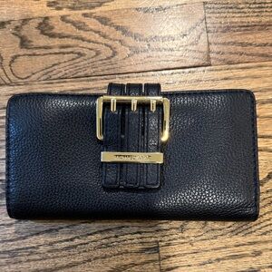 Michael Kors Black Wallet with Gold Buckle